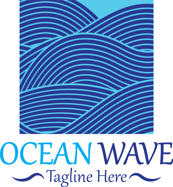 抽象的蓝色海浪在亚洲风格图片下载