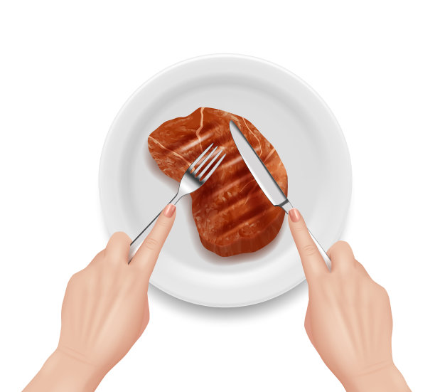 牛排现实的热牛肉餐盘手中图片下载