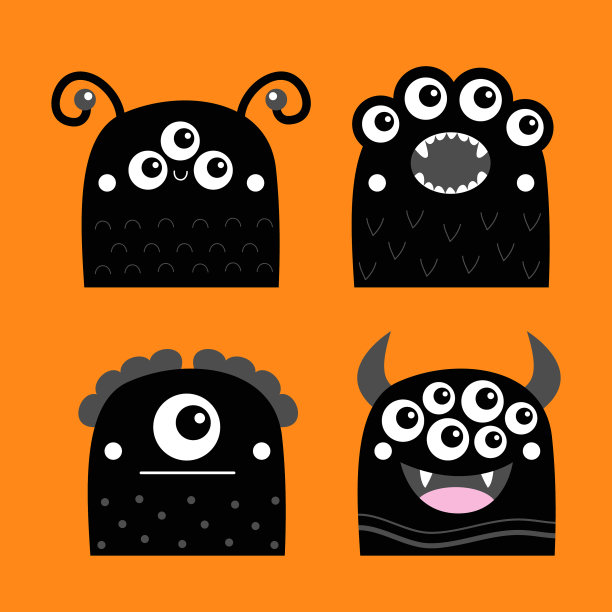 怪兽图标集万圣节快乐卡哇伊可爱图片下载