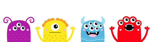 万圣节快乐怪兽图标行集可爱图片下载