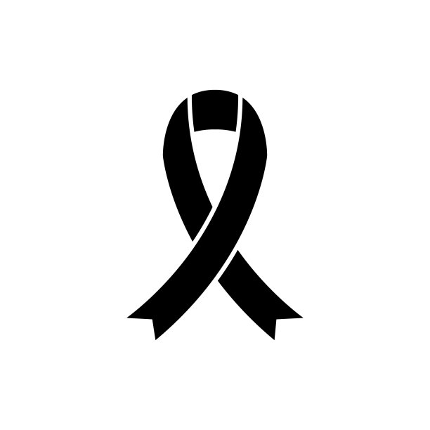 哀悼丝带黑色意识丝带孤立图片下载
