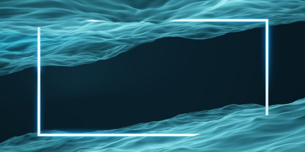 方形框架和水面几何工作室场景的产品介绍或文本3d渲染图片下载