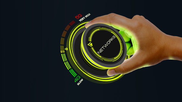 5g技术概念与旋钮改变速度4G到5g和反向图片下载