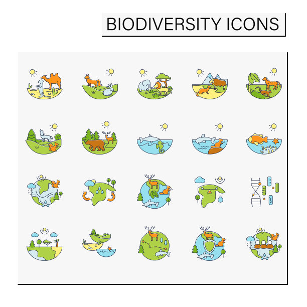 生物多样性颜色图标设置图片下载
