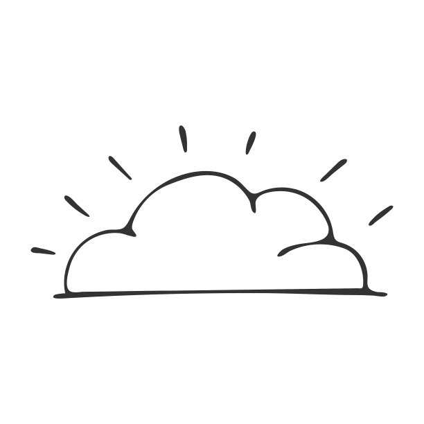 手绘云图标孤立在白色图片下载