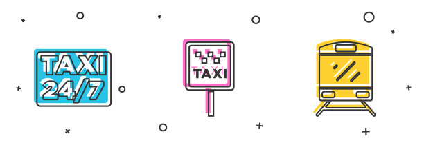 设置位置与出租车道路标志，为车站和图片下载