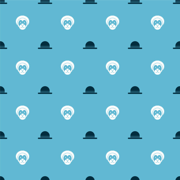 设置小丑帽和野生狮子无缝模式图片下载