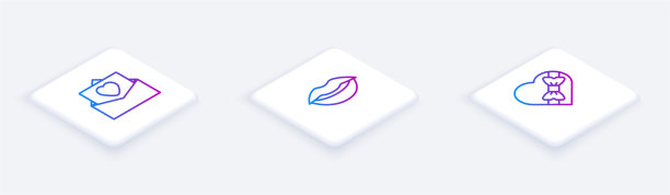 设置等距线信封与情人节的心图片下载