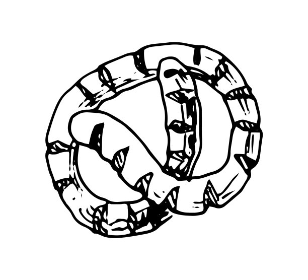 巴伐利亚椒盐卷饼手绘涂鸦图标图片下载