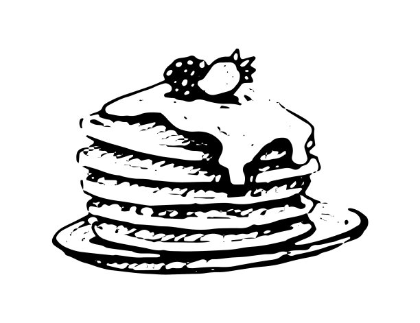 煎饼与枫糖浆涂鸦图标图片下载