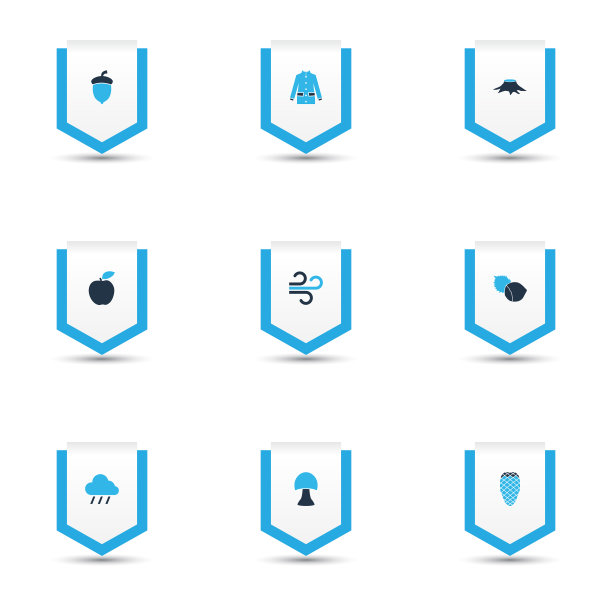 季节图标的颜色设置与橡树，坚果，苹果风图片下载