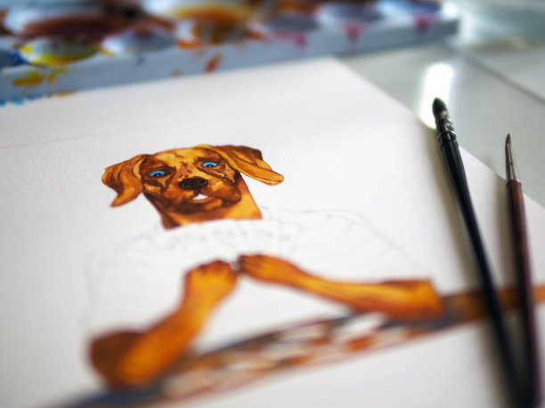 狗头人玩棋盘游戏乐趣休闲在桌面上爱好水彩画插画设计艺术卡通人物艺术家素描选择性重点图片下载