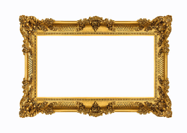 白色背景上的路易金画框图片下载