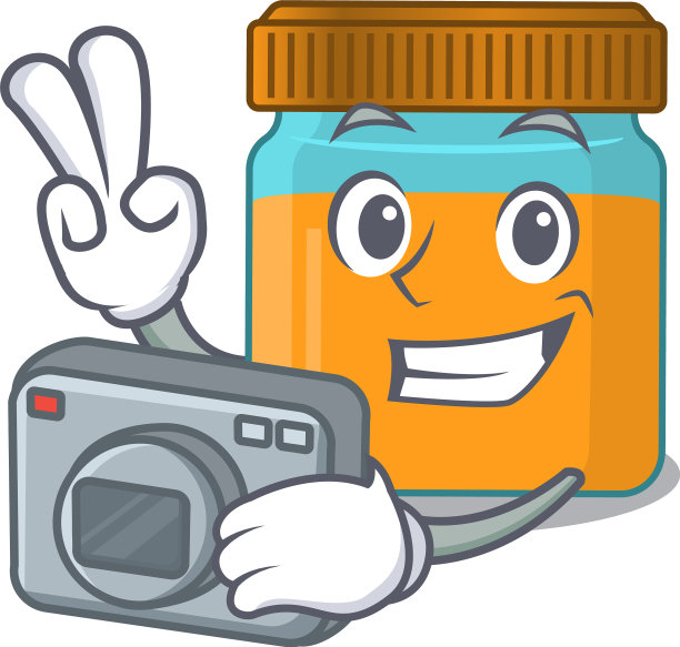 蜂蜜罐卡通的专业摄影师图片下载