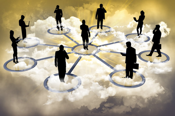 网络连接业务001 - 3D插图图片下载