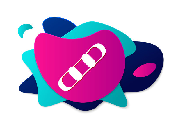 彩色滑雪板图标孤立在白色背景图片下载