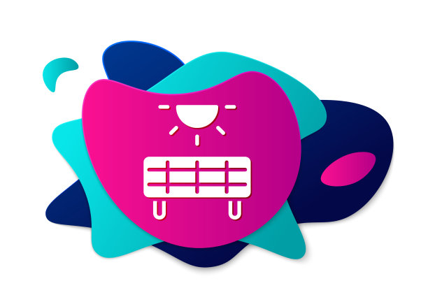 彩色太阳能面板图标隔离在白色图片下载