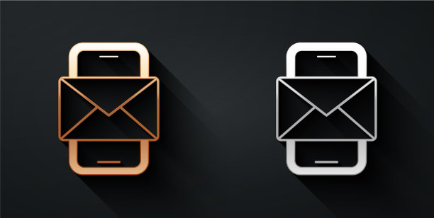 金银手机和信封新信息图片下载