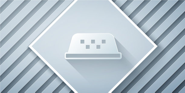 剪纸出租车罗康孤立在灰色图片下载