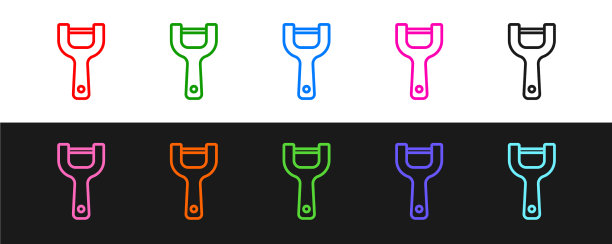 设线蔬菜剥皮图标隔离在黑色上图片下载