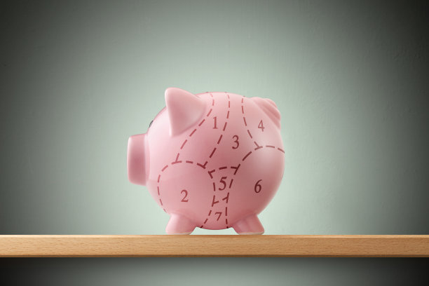 放着猪肉的存钱罐图片下载