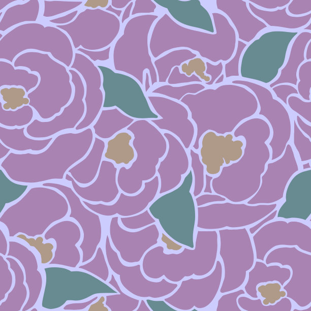 无缝图案与抽象的极简主义花朵图片下载