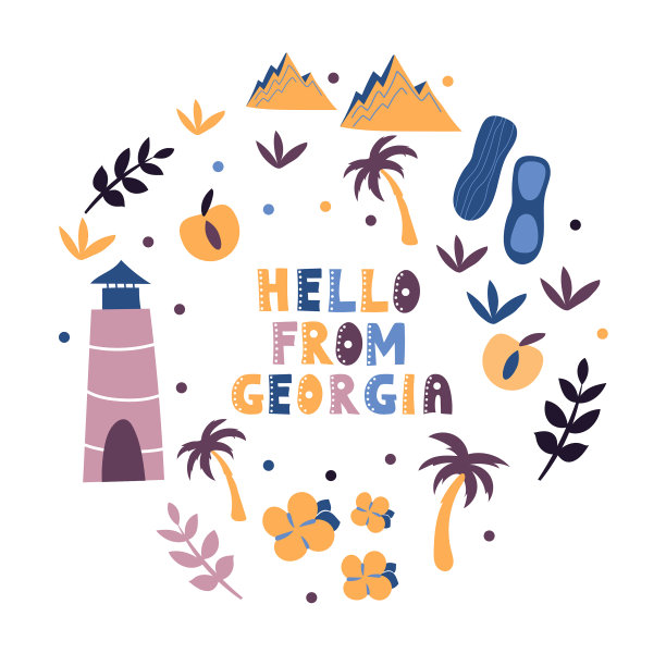 美国收集你好从美国乔治亚主题图片下载