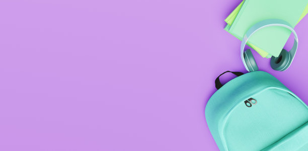 背包、耳机和书，有足够的空间放文字图片下载