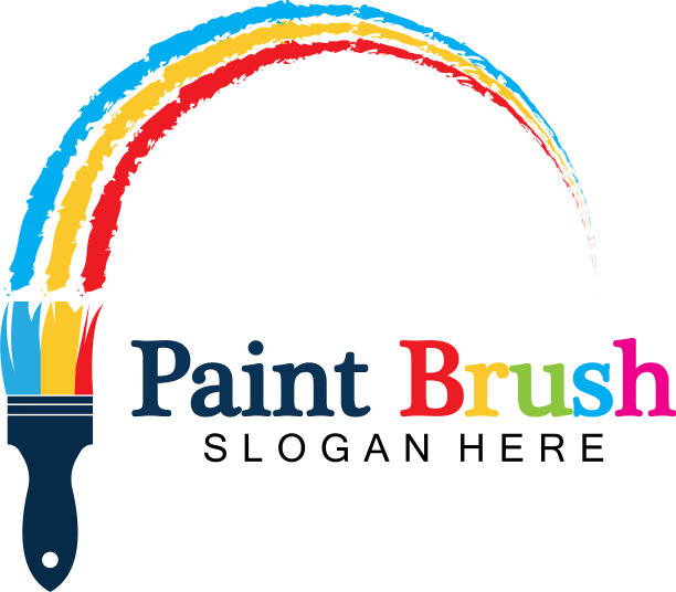 抽象画的画笔和彩色颜料飞溅图片下载