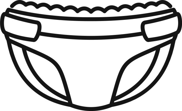 透气尿布图标轮廓风格图片下载