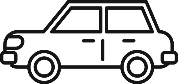 轿车图标轮廓风格图片下载