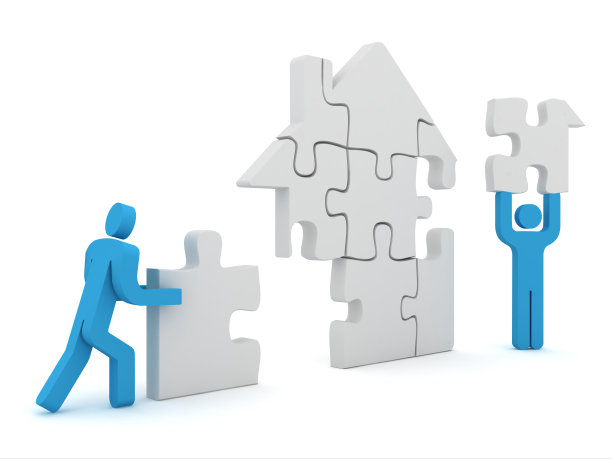 迷惑团队人员建立解决方案的概念图片下载