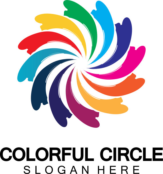 抽象彩色圆形标志设计模板图片下载
