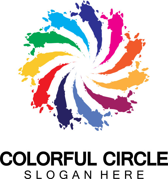 抽象彩色圆形标志设计模板图片下载