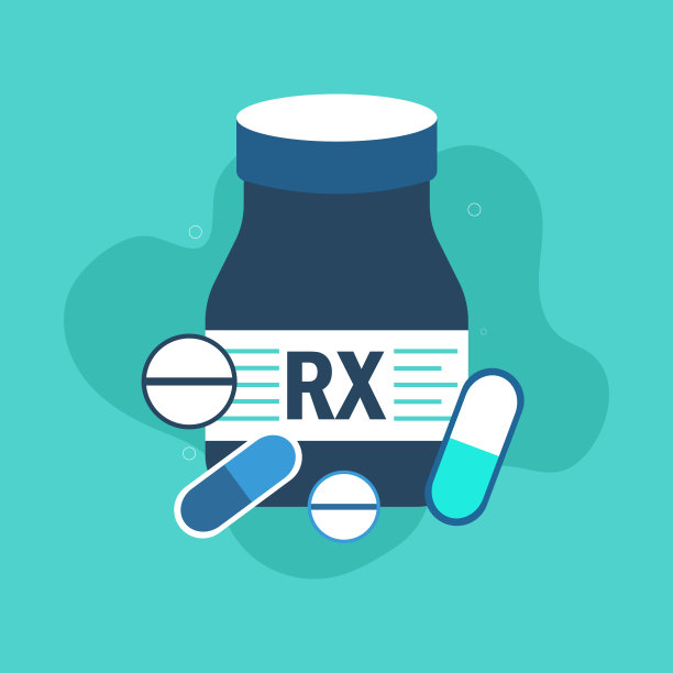 药瓶和丸剂胶囊医疗平面设计图片下载