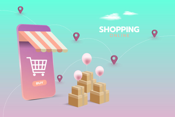 网上购物网站或移动应用数字化营销理念图片下载