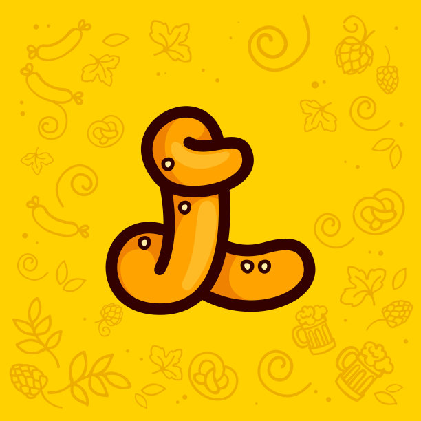 用椒盐卷饼做的字母L标志。图片下载