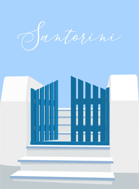 圣托里尼岛门图片下载