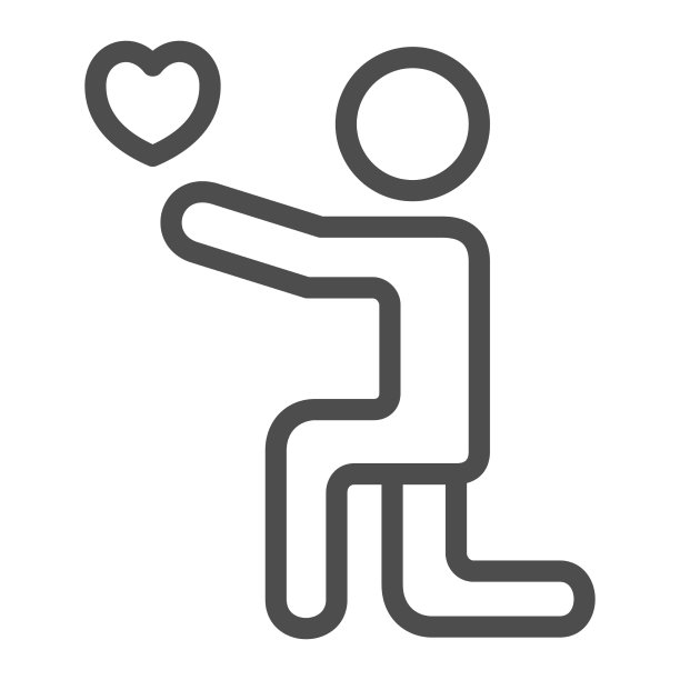 男人在他的膝盖与心线图标8月8日图片下载