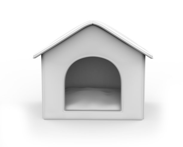 便携式犬舍泡沫动物小屋空白模板。图片下载