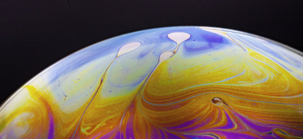 抽象美丽的色彩艺术波浪和图案与光的效果在泡泡图片下载