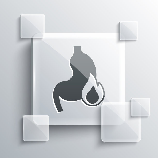 灰色胃烧心图标孤立在灰色图片下载