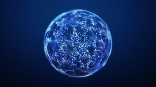 蓝丛球线框技术背景图片下载