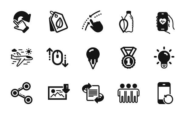 矢量集的分享，下载照片和健康应用程序图标简单设置。向量图片下载