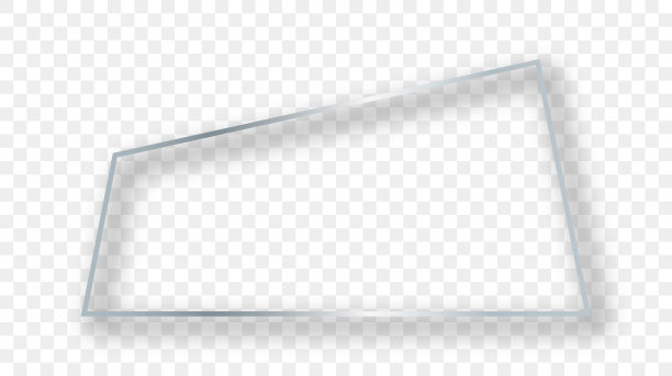 银色发光的梯形框架与阴影图片下载