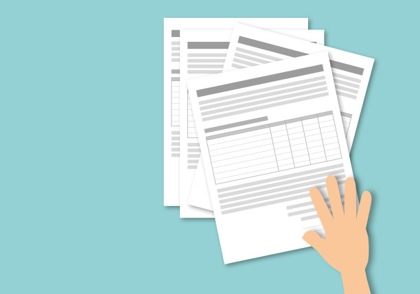 文件和递上蓝色背景，申请表。图片下载