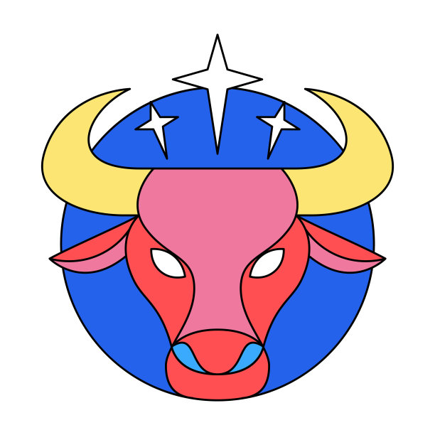 孤立的金牛座象征着西方的黄道十二宫图片下载