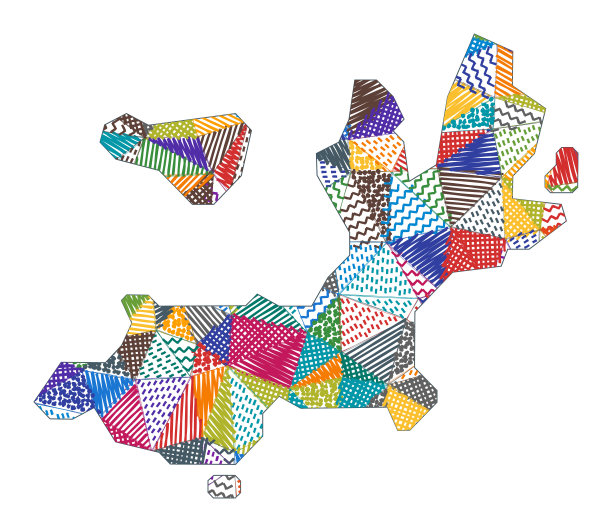 小孩风格的Terre-de-Haut岛地图。图片下载