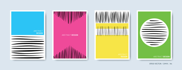 手绘线条小册子封面设计图片下载