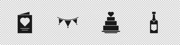 设置贺卡嘉年华花环与旗帜图片下载